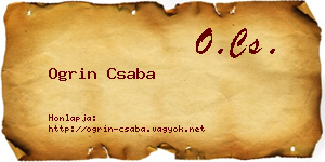 Ogrin Csaba névjegykártya